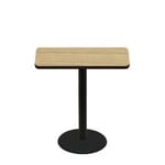 24" x 42" Two-Sided Oak/Walnut Quick Ship Table - Oak Up + Black Counter Height 22" Disc Base