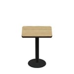 30" x 30" Two-Sided Oak/Walnut Quick Ship Table - Oak Up + Black Standard Height 18" Disc Base