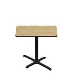 30" x 42" Two-Sided Oak/Walnut Quick Ship Table - Oak Up + Black Standard Height 22" x 30" Cross Base