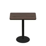 30" x 42" Two-Sided Oak/Walnut Quick Ship Table - Walnut Up + Black Counter Height 22" Disc Base