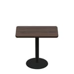 30" x 42" Two-Sided Oak/Walnut Quick Ship Table - Walnut Up + Black Standard Height 22" Disc Base