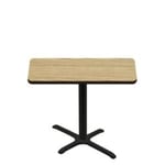 30" x 48" Two-Sided Oak/Walnut Quick Ship Table - Oak Up + Black Standard Height 22" x 30" Cross Base