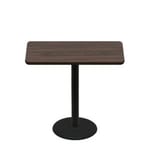 30" x 48" Two-Sided Oak/Walnut Quick Ship Table - Walnut Up + Black Counter Height 22" Disc Base