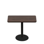 30" x 48" Two-Sided Oak/Walnut Quick Ship Table - Walnut Up + Black Standard Height 22" Disc Base