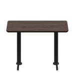 30" x 60" Two-Sided Oak/Walnut Quick Ship Table - Walnut Up + (2) Black Counter Height 22" T Bases