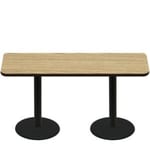 30" x 72" Two-Sided Oak/Walnut Quick Ship Table - Oak Up + (2) Black Standard Height 22" Disc Bases