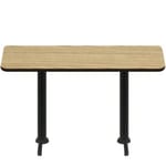 30" x 72" Two-Sided Oak/Walnut Quick Ship Table - Oak Up + (2) Black Counter Height 22" T Bases
