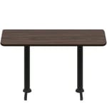 30" x 72" Two-Sided Oak/Walnut Quick Ship Table - Walnut Up + (2) Black Counter Height 22" T Bases