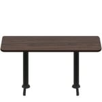 30" x 72" Two-Sided Oak/Walnut Quick Ship Table - Walnut Up + (2) Black Standard Height 22" T Bases