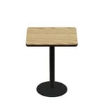 36" x 36" Two-Sided Oak/Walnut Quick Ship Table - Oak Up + Black Counter Height 22" Disc Base