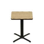 36" x 36" Two-Sided Oak/Walnut Quick Ship Table - Oak Up + Black Counter Height 30" x 30" Cross Base