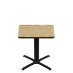 36" x 36" Two-Sided Oak/Walnut Quick Ship Table - Oak Up + Black Standard Height 30" x 30" Cross Base