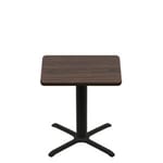 36" x 36" Two-Sided Oak/Walnut Quick Ship Table - Walnut Up + Black Standard Height 30" x 30" Cross Base