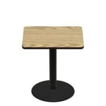 42" x 42" Two-Sided Oak/Walnut Quick Ship Table - Oak Up + Black Counter Height 30" Disc Base