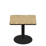42" x 42" Two-Sided Oak/Walnut Quick Ship Table - Oak Up + Black Standard Height 30" Disc Base