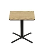 42" x 42" Two-Sided Oak/Walnut Quick Ship Table - Oak Up + Black Counter Height 36" x 36" Cross Base