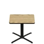 42" x 42" Two-Sided Oak/Walnut Quick Ship Table - Oak Up + Black Standard Height 36" x 36" Cross Base