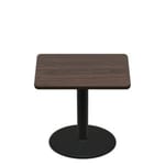 42" x 42" Two-Sided Oak/Walnut Quick Ship Table - Walnut Up + Black Standard Height 30" Disc Base
