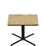 48" x 48" Two-Sided Oak/Walnut Quick Ship Table - Oak Up + Black Standard Height 40" x 40" Cross Base