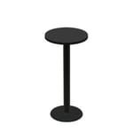 24" Round Two-Sided Mahogany/Black Quick Ship Table - Black Up + Black Bar Height 18" Disc Base