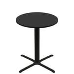 42" Round Two-Sided Mahogany/Black Quick Ship Table - Black Up + Black Bar Height 36" x 36" Cross Base
