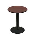 42" Round Two-Sided Mahogany/Black Quick Ship Table - Mahogany Up + Black Bar Height 30" Disc Base