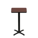 24" x 30" Two-Sided Mahogany/Black Quick Ship Table - Mahogany Up + Black Bar Height 22" x 22" Cross Base