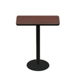 24" x 42" Two-Sided Mahogany/Black Quick Ship Table - Mahogany Up + Black Bar Height 22" Disc Base