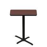 24" x 42" Two-Sided Mahogany/Black Quick Ship Table - Mahogany Up + Black Bar Height 22" x 30" Cross Base