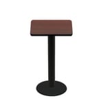 30" x 30" Two-Sided Mahogany/Black Quick Ship Table - Mahogany Up + Black Bar Height 22" Disc Base