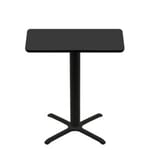 30" x 48" Two-Sided Mahogany/Black Quick Ship Table - Black Up + Black Bar Height 30" x 30" Cross Base