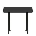 30" x 60" Two-Sided Mahogany/Black Quick Ship Table - Black Up + (2) Black Bar Height 22" T Bases