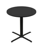 36" x 36" Flip to 51" Round Two-Sided Mahogany/Black Quick Ship Table - Black Up + Black Bar Height 36" x 36" Cross Base