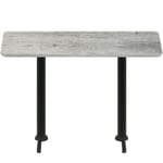 30" x 72" Thermoform Gray Barn Board Quick Ship Table + (2) Black Bar Height 22" T Bases