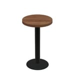 30" Round Urban Toasted Birch Quick Ship Table + Black Bar Height 22" Disc Base