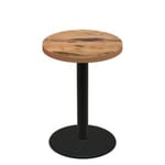 36" Round Urban Natural Heartwood Quick Ship Table + Black Bar Height 30" Disc Base