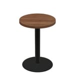 36" Round Urban Toasted Birch Quick Ship Table + Black Bar Height 30" Disc Base