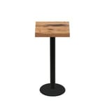 24" x 24" Urban Natural Heartwood Quick Ship Table + Black Bar Height 18" Disc Base