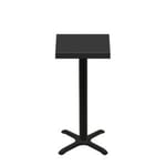 24" x 24" Urban Onyx Quick Ship Table + Black Bar Height 22" x 22" Cross Base