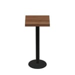 24" x 24" Urban Toasted Birch Quick Ship Table + Black Bar Height 18" Disc Base