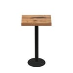 24" x 30" Urban Natural Heartwood Quick Ship Table + Black Bar Height 18" Disc Base