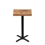 24" x 30" Urban Natural Heartwood Quick Ship Table + Black Bar Height 22" x 22" Cross Base