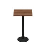 24" x 30" Urban Toasted Birch Quick Ship Table + Black Bar Height 18" Disc Base