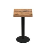 30" x 30" Urban Natural Heartwood Quick Ship Table + Black Bar Height 22" Disc Base