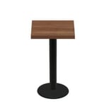 30" x 30" Urban Toasted Birch Quick Ship Table + Black Bar Height 22" Disc Base