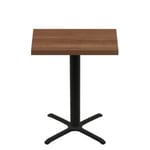 30" x 42" Urban Toasted Birch Quick Ship Table + Black Bar Height 30" x 30" Cross Base