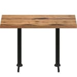 30" x 72" Urban Natural Heartwood Quick Ship Table + (2) Black Bar Height 22" T Bases