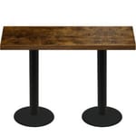 30" x 72" Urban Vintage Autumn Quick Ship Table + (2) Black Bar Height 22" Disc Bases