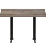 30" x 72" Urban Weathered Barnwood Quick Ship Table + (2) Black Bar Height 22" T Bases
