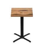 36" x 36" Urban Natural Heartwood Quick Ship Table + Black Bar Height 30" x 30" Cross Base